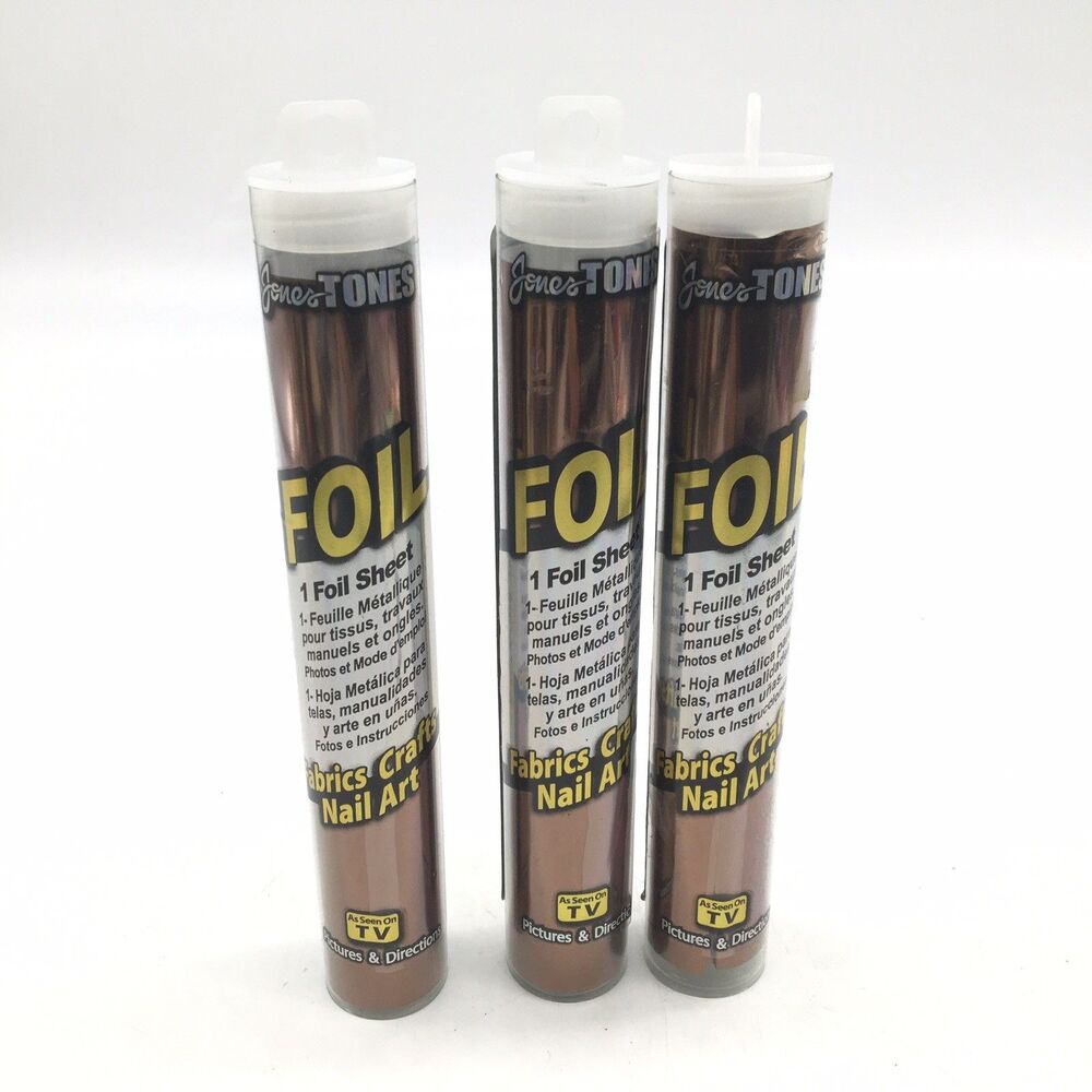 Jones Tones Bronze Metallic Transfer Foil Sheets Craft Supplies Nail  Art Lot 3